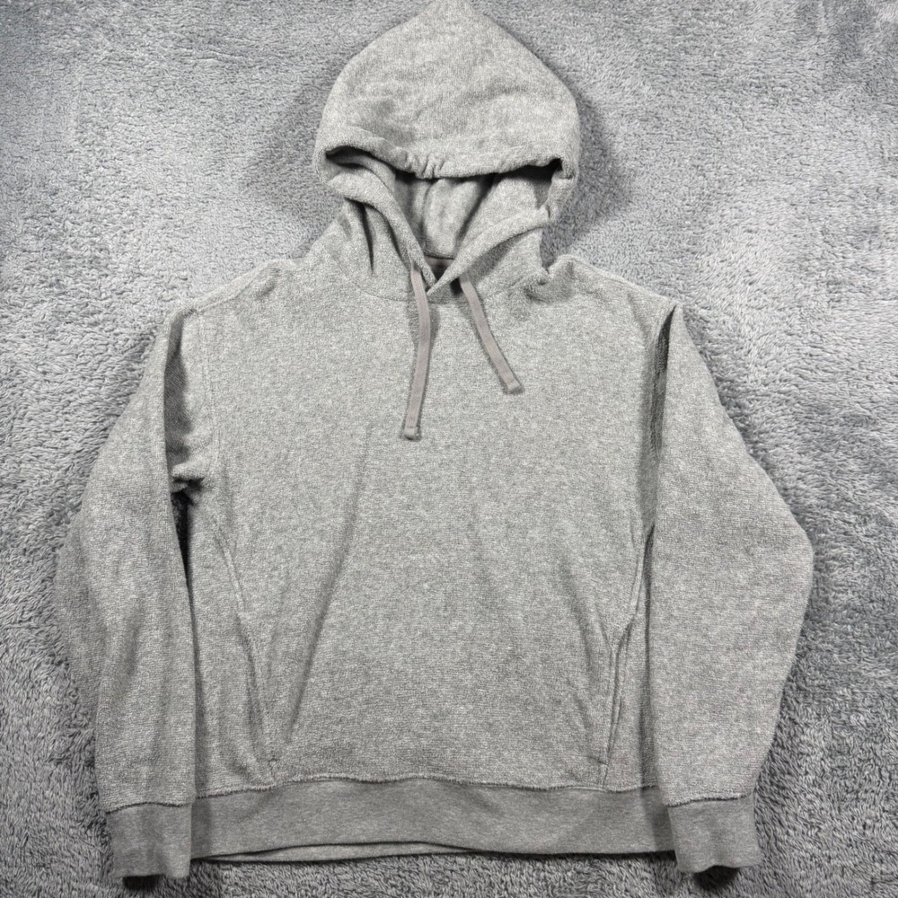 Outerknown Hightide Hoodie Mens Small Gray Terry Organic Cotton Sweatshirt